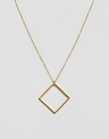 Ottoman Hands Square Pendant Necklace - Gold