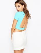 Love Open Back Crop Top - Turquoise