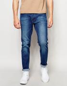 Threadbare Riley Skinny Jeans In Mid Blue Wash - Blue