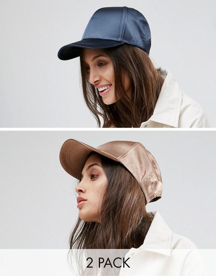 Asos 2 Pack Satin Baseball Cap - Multi