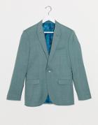 Topman Skinny Single Breasted Suit Jacket In Green