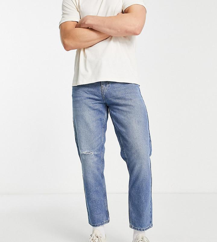 New Look Slim Rigid Jeans In Mid Blue