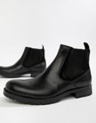 Jack & Jones Leather Chelsea Boot - Black