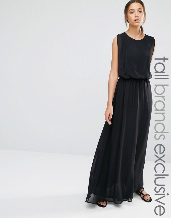 Y.a.s Tall Waisted Overlay Maxi Dress - Black