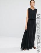 Y.a.s Tall Waisted Overlay Maxi Dress - Black