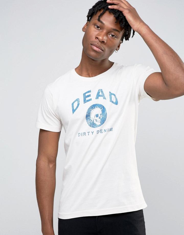 Dirty Denim Skull T-shirt - White