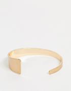 Asos Design Cuff Bracelet In Graduating Design In Gold Tone