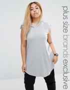Club L Lounge Plus Oversized Jersey Dress With Hood - Gray