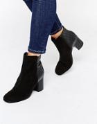 Miss Kg Croc Mix Heeled Boots - Black