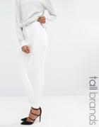 Missguided Tall Vice High Waisted Tube Jean - White