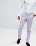 Asos Design Wedding Skinny Suit Pants In Stretch Cotton In Lilac - Purple