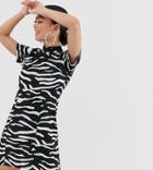 Collusion Petite Zebra Print Dress - Multi