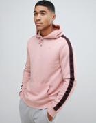 River Island Hoodie With Sleeve Taping In Light Pink - Pink