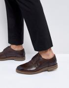 Base London Turner Leather Brogue Shoes In Brown - Brown