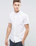 Asos Smart Shirt In White With Button Down Collar In Regular Fit - White
