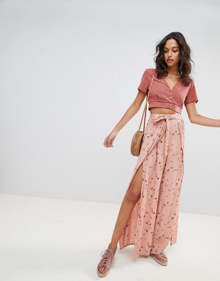 Faithfull Split Leg Pants - Pink