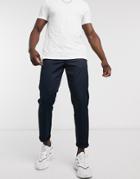 River Island Tapered Chino In Navy