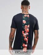 Hype T-shirt With Rose Print Back Panel - Black