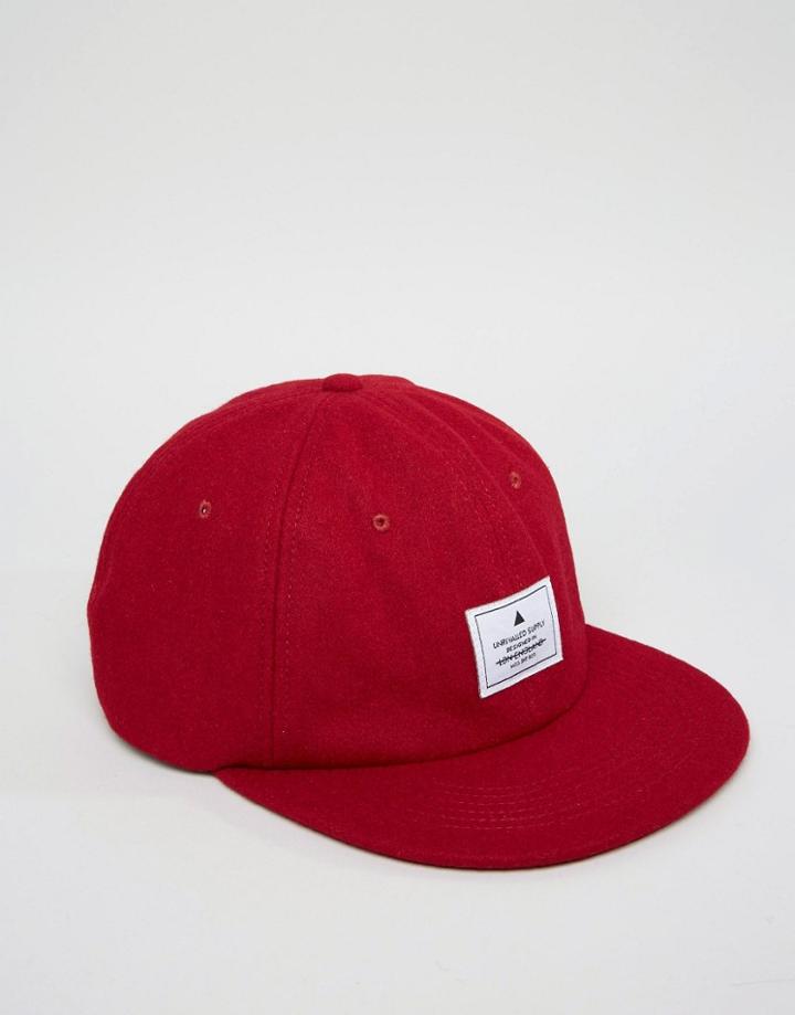 Asos Vintage Baseball Cap In Burgundy - Red