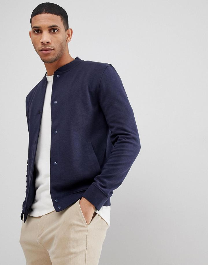 Selected Homme Jersey Bomber Sweat - Navy