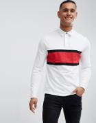 Burton Menswear Rugby Shirt In White Stripe - White