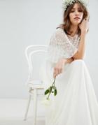 Asos Edition Maxi Wedding Dress With Embellished Crop Top - White