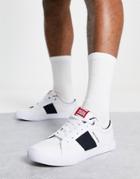 Jack & Jones Side Stripe Logo Sneakers In White