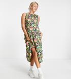 Liquorish Maternity Midi Smock Dress In Floral Print-multi