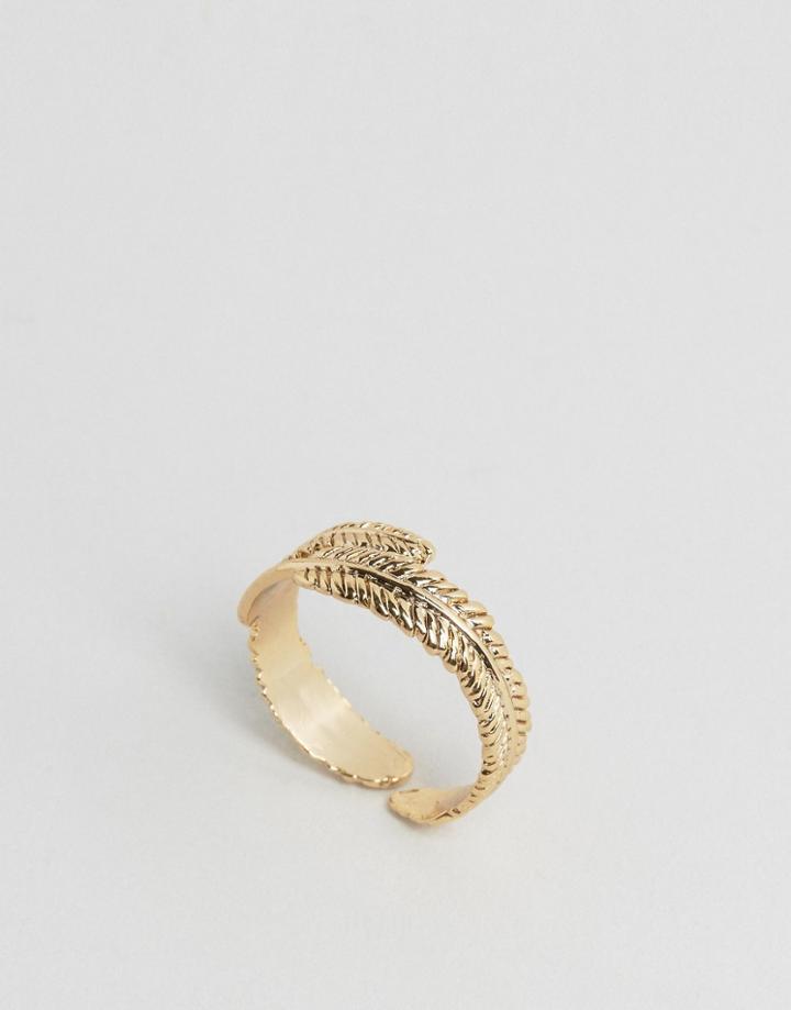 Orelia Leaf Ring - Gold