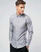 Burton Menswear Slim Gray Oxford Shirt - Gray