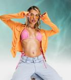 Asyou Colour Pop Ruched Shirt In Orange