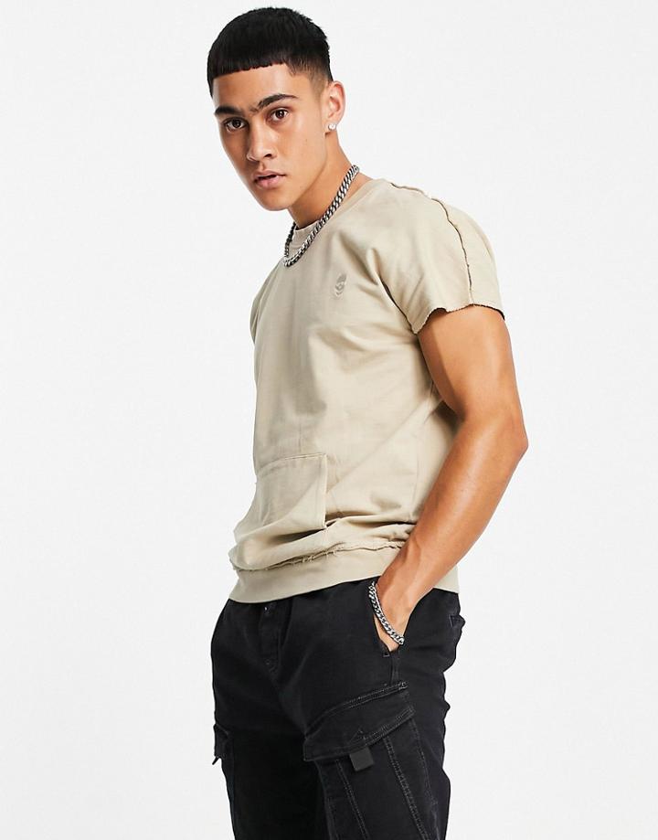 Bolongaro Trevor Washed Heavyweight T-shirt With Raw Seam Detail-neutral