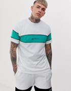 Mennace Two-piece T-shirt With Logo Panel In Off White - White