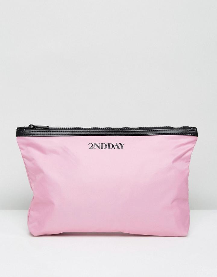 2ndday Logo Toiletry Bag In Pink - Pink