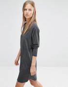 Ganni Classic V Neck Dress - Ebony Melange