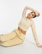 Adidas Originals 'relaxed Risqu ' Long Sleeve Top In Beige-neutral