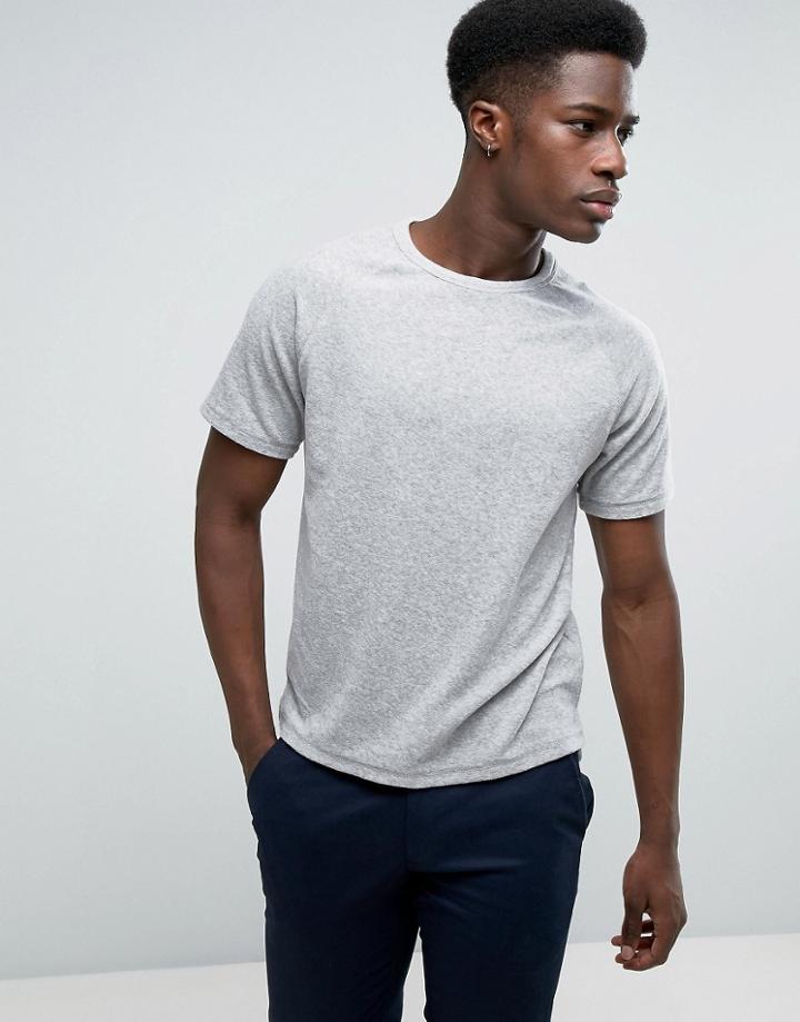 Kiomi T-shirt In Towelling Fabric With Raglan Sleeves - Gray