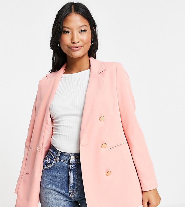 Miss Selfridge Petite Military Blazer In Pink