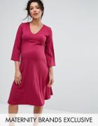 Bluebelle Maternity Swing Dress - Red