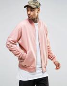 Granted Bomber Jacket With Rouched Sleeves - Pink