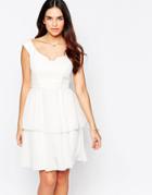 Vlabel Eltham Off Shoulder Dress With Ruffle Skirt - Shine