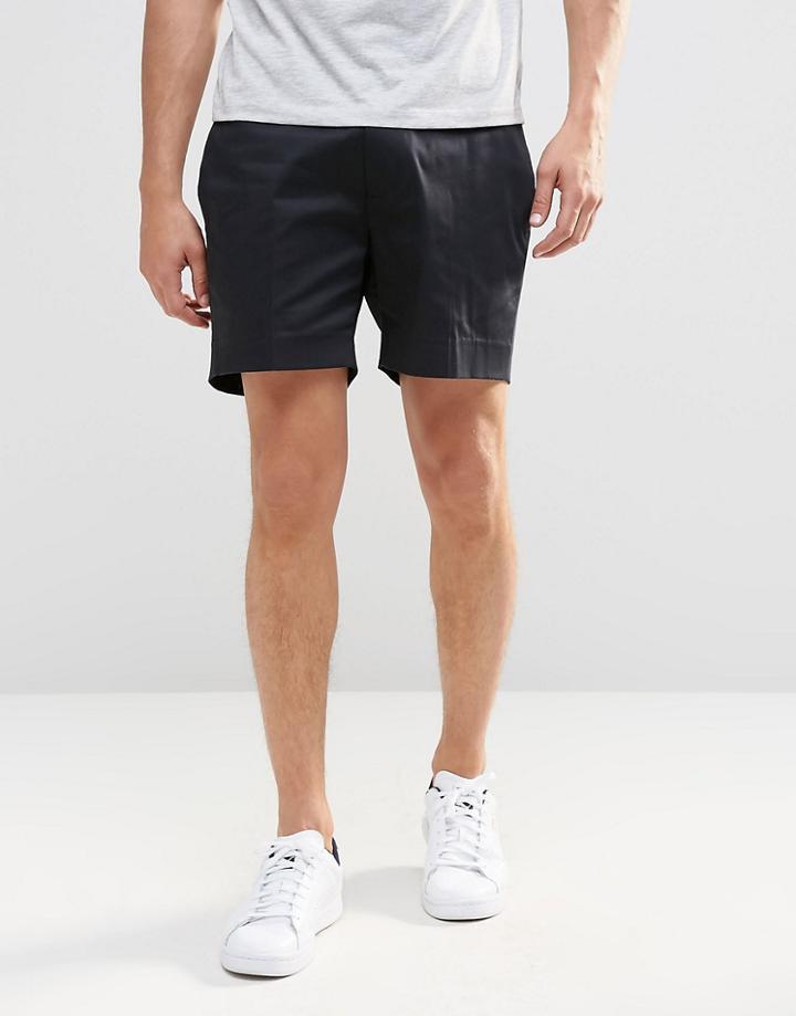 Asos Skinny Short Length Tailored Shorts In Black - Black