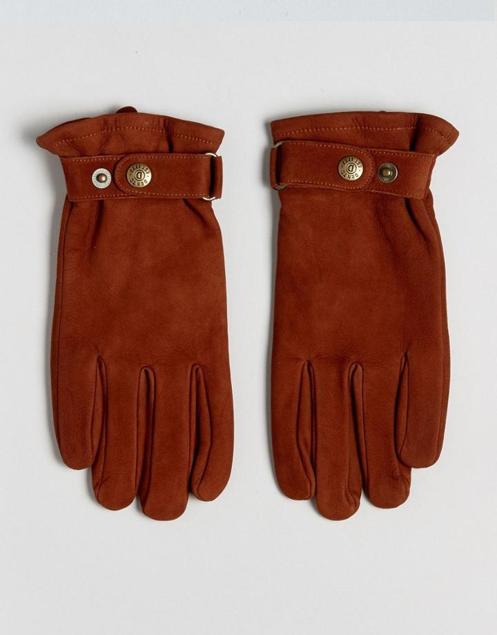Dents Wells Nubuck Leather Gloves - Tan