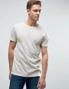 Bellfield T-shirt In Jacquard Stripe - Stone