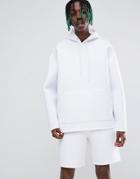 Asos Design Two-piece Oversized Hoodie In White Scuba - White