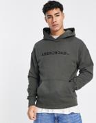 Abercrombie & Fitch Rubberized Chest Logo Hoodie In Green