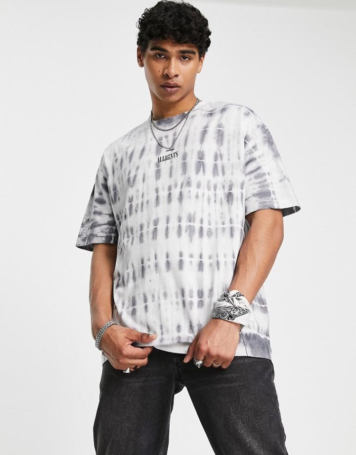 Allsaints Mount Tie Dye T-shirt In Blue-multi