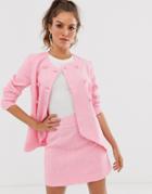 Unique21 Double Breasted Blazer-pink