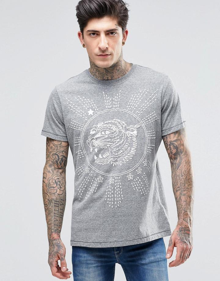 Diesel T-joe-gu Panther T-shirt - Charcoal Marl