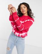 The East Order Tie Dye Knit Sweater In Pink